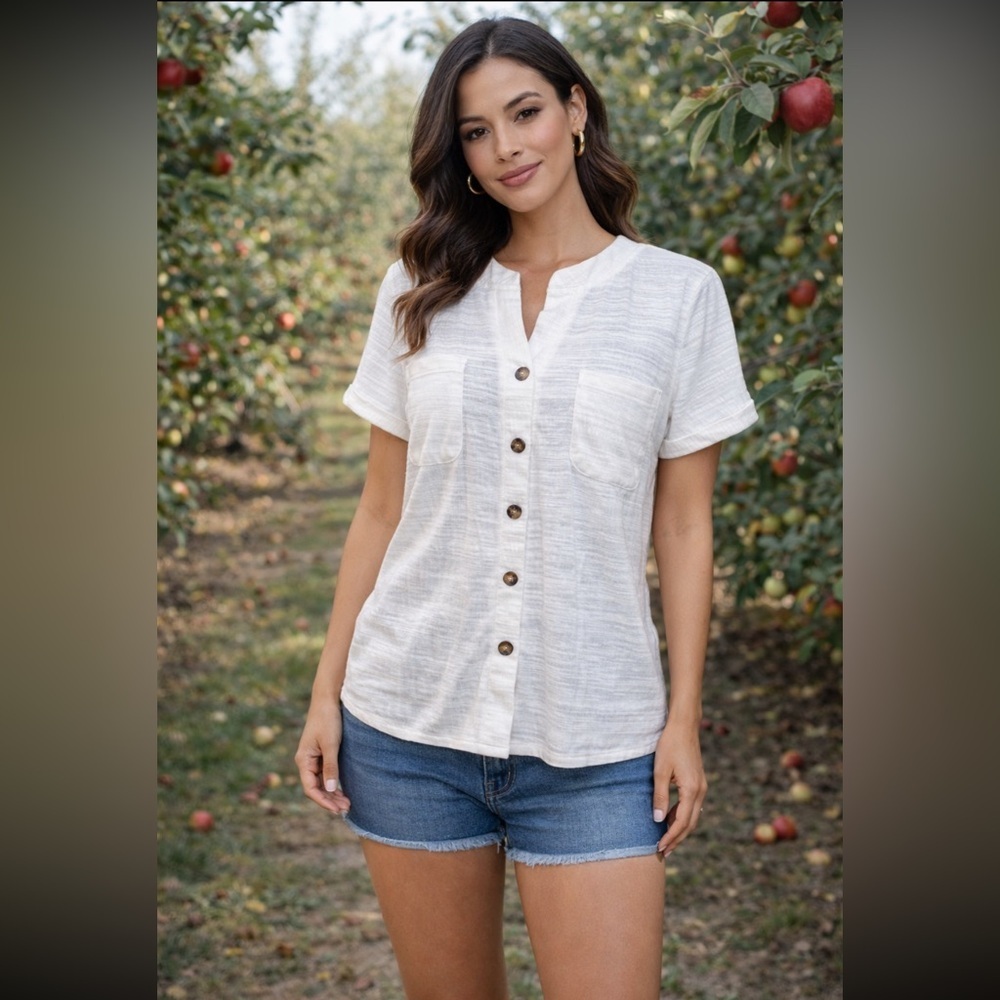 #235 Super soft white beachy blouse